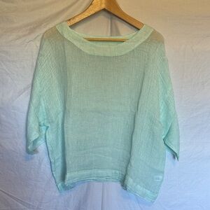 J. Jill Pure Jill Light Green Linen Top
